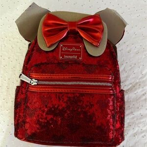 Loungefly Disney Parks Red Sequin Mini Backpack